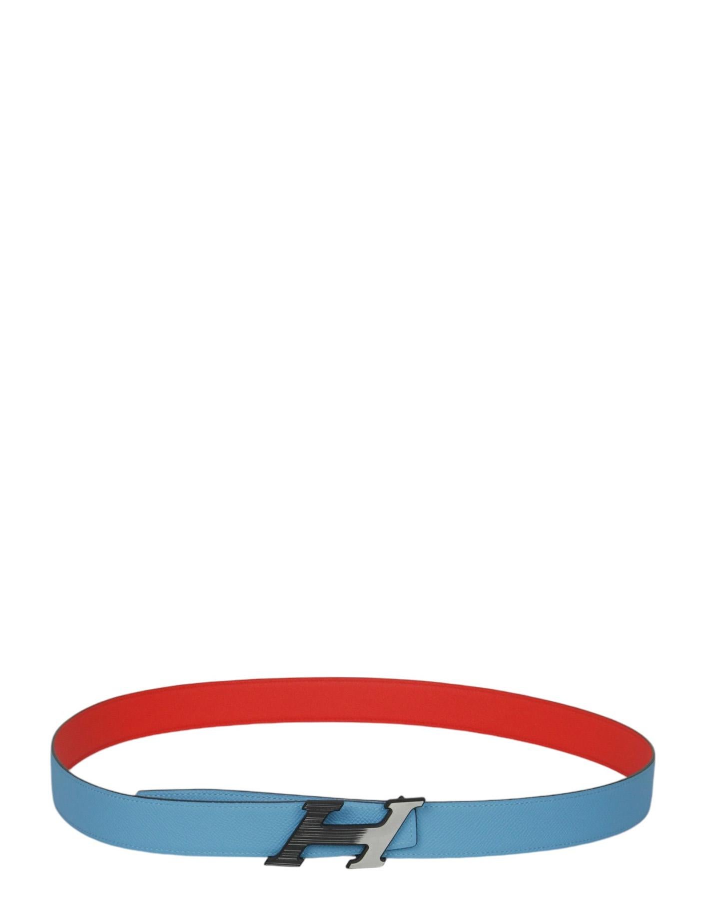Marrone Hermes NWT Rosso/Blu Epsom 32mm H Speed Belt sz 105 in vendita