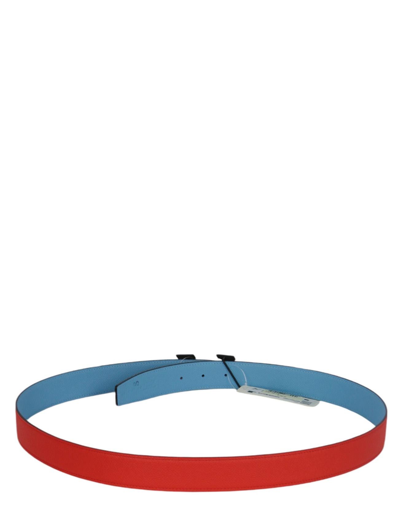 Hermes NWT Rosso/Blu Epsom 32mm H Speed Belt sz 105 In condizioni Nuovo in vendita a New York, NY