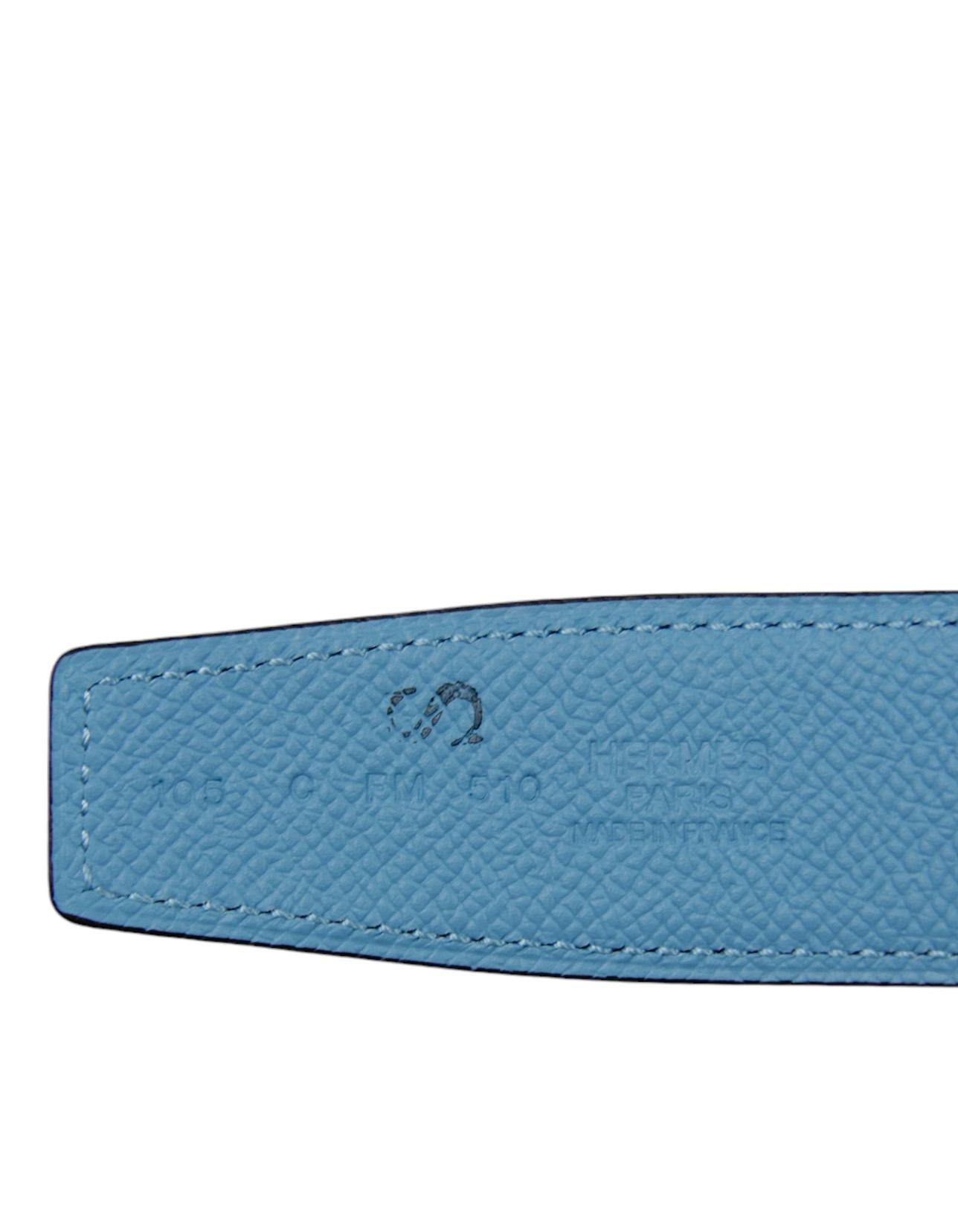 Hermes NWT Rosso/Blu Epsom 32mm H Speed Belt sz 105 in vendita 2