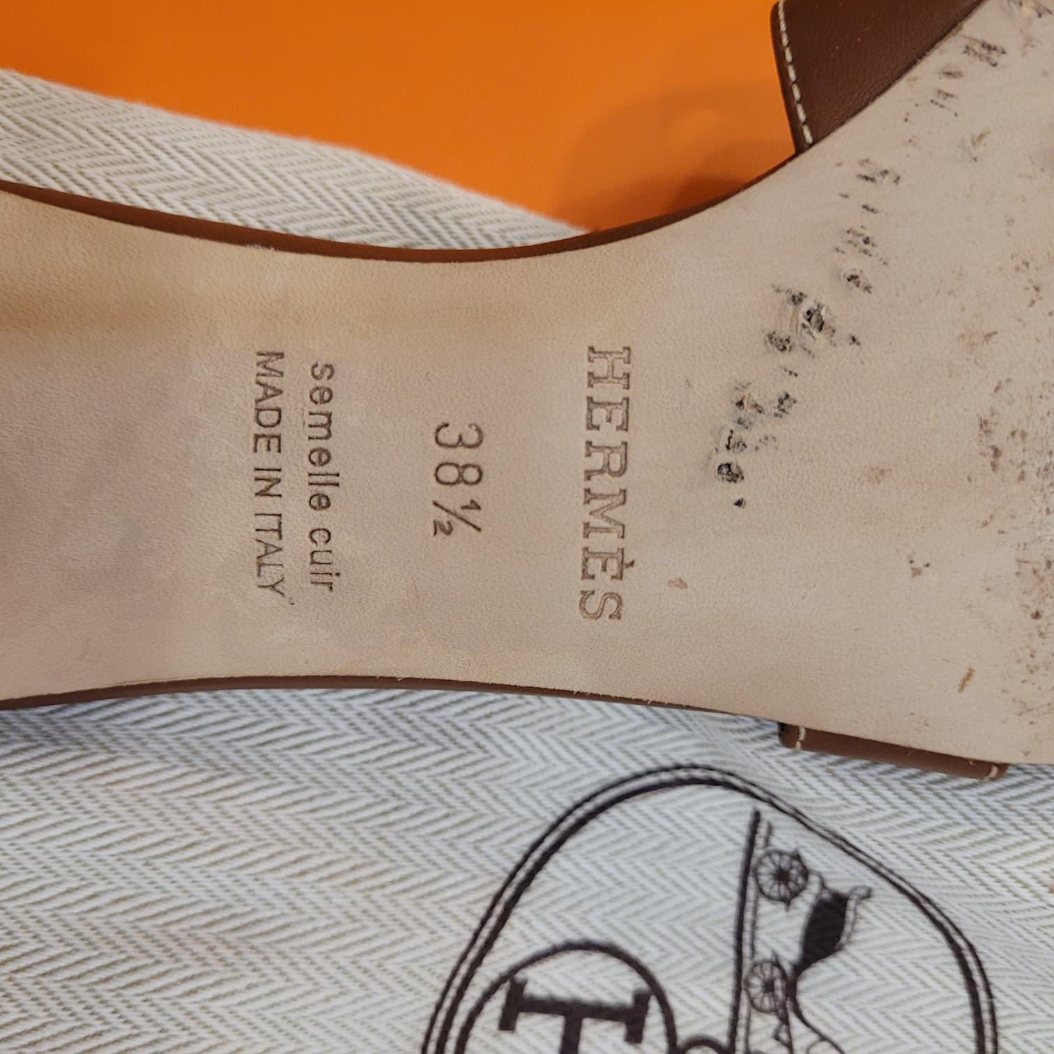 Hermès Oasis model Leather Sandals, tan For Sale 5