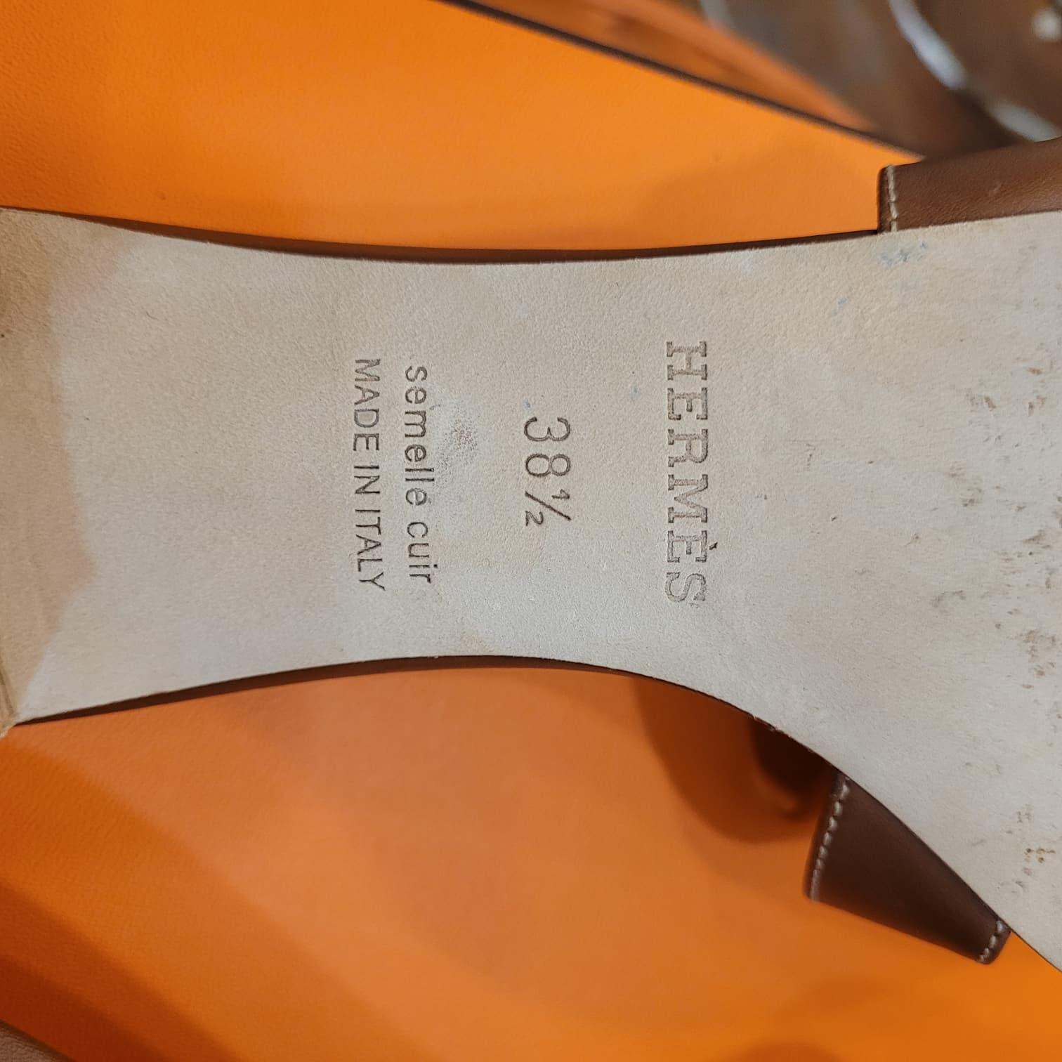 Hermès Oasis model Leather Sandals, tan For Sale 4