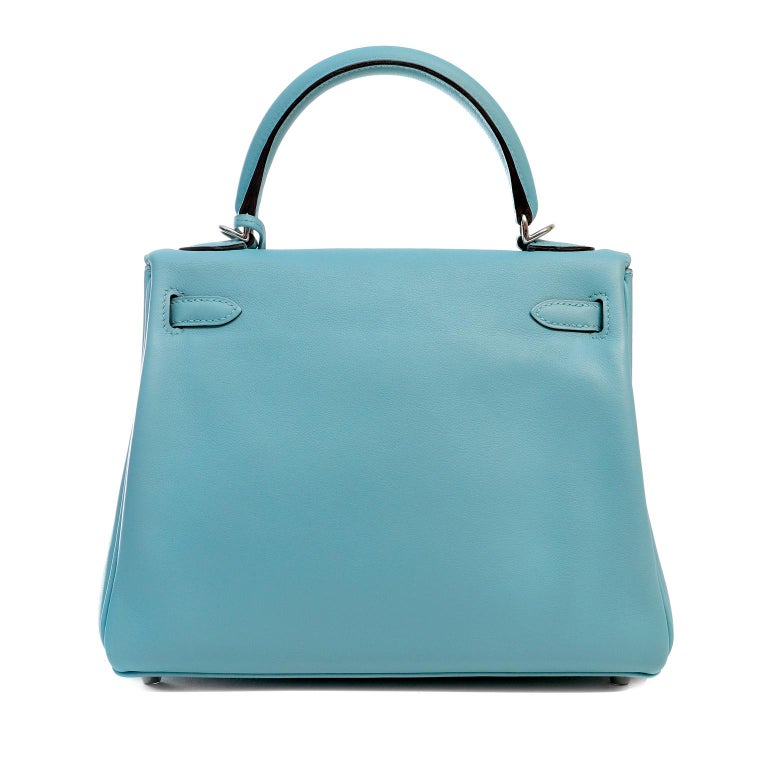 Hermès Ocean Blue Swift Leather 25 cm Kelly For Sale at 1stDibs
