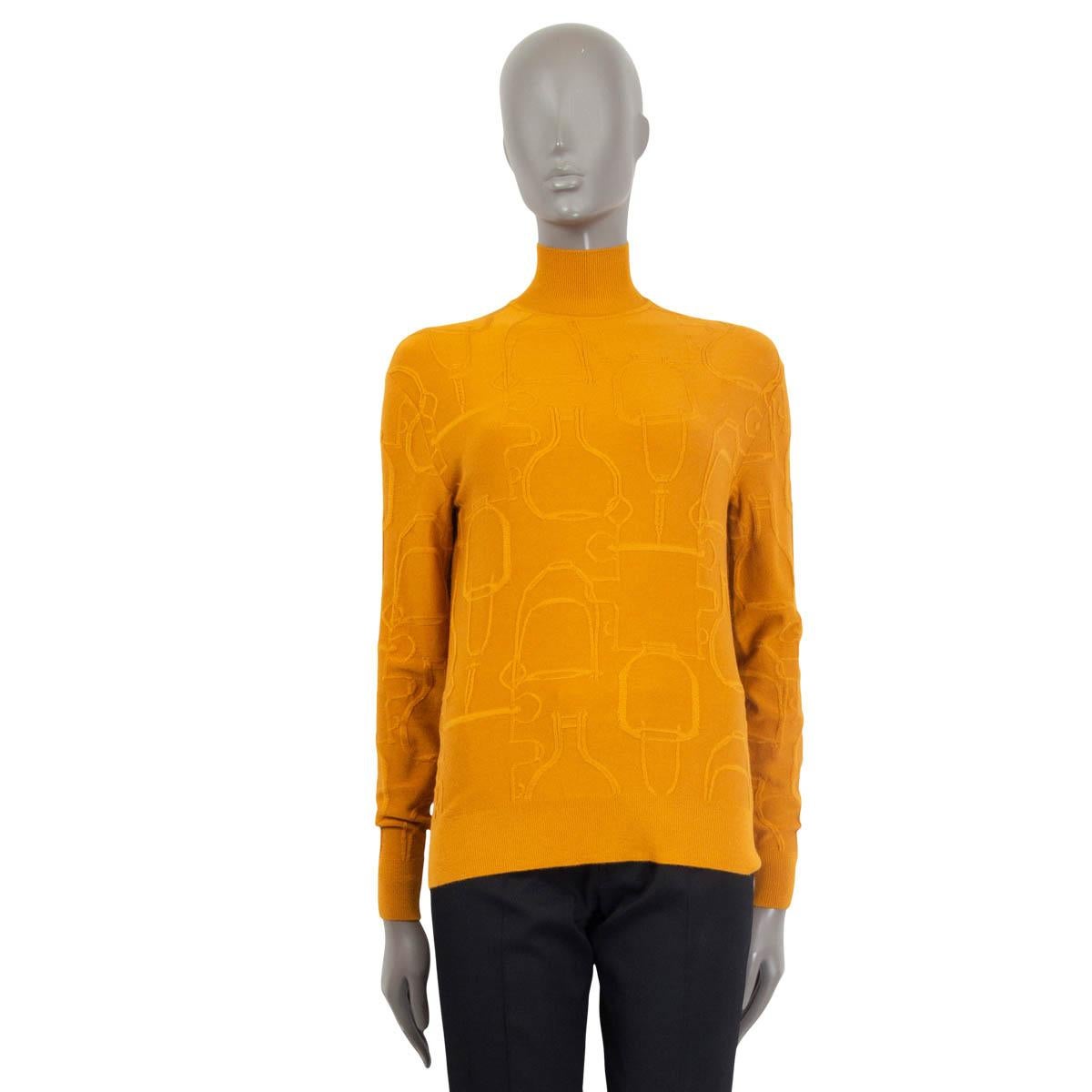 HERMES Ocker-Kaschmir-Mischung 2020 PROJECTS CARRE TURTLENECK Pullover 34 XXS (Orange) im Angebot