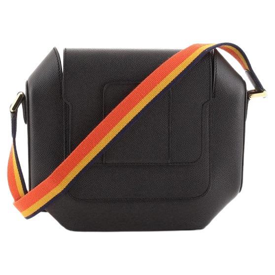 Hermes Vespa TPM Matte Black Crocodile Crossbody Shoulder Bag at