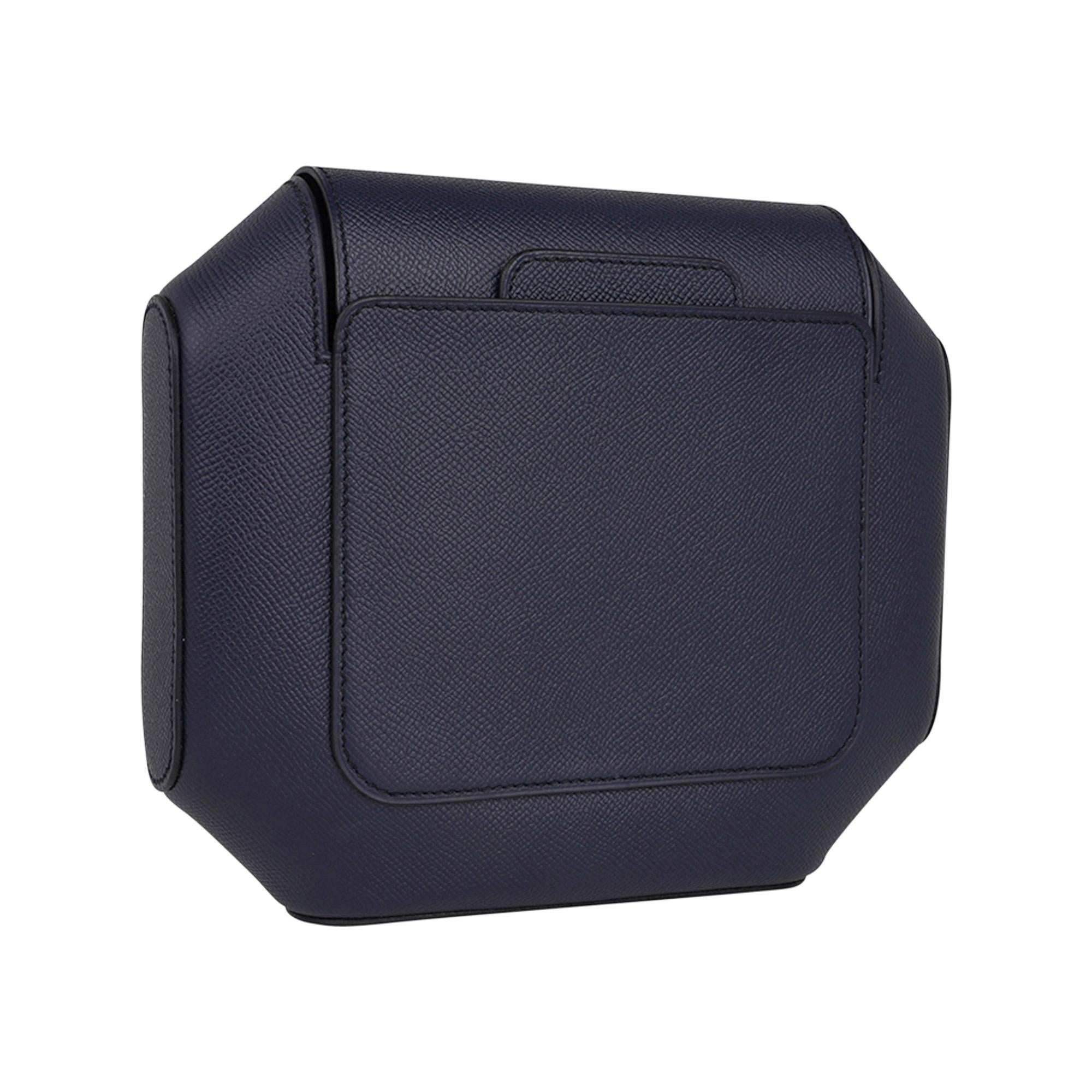 Hermes Octogone Pochette Clutch Bag Blue Indigo Epsom New In New Condition In Miami, FL