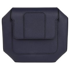 Hermes Octogone Pochette Clutch Bag Blue Indigo Epsom New