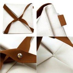 Hermes Off-White Canvas Folded Box Tote