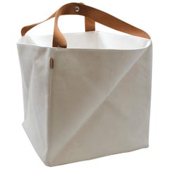Hermes Off-White Canvas Folded Box Tote 