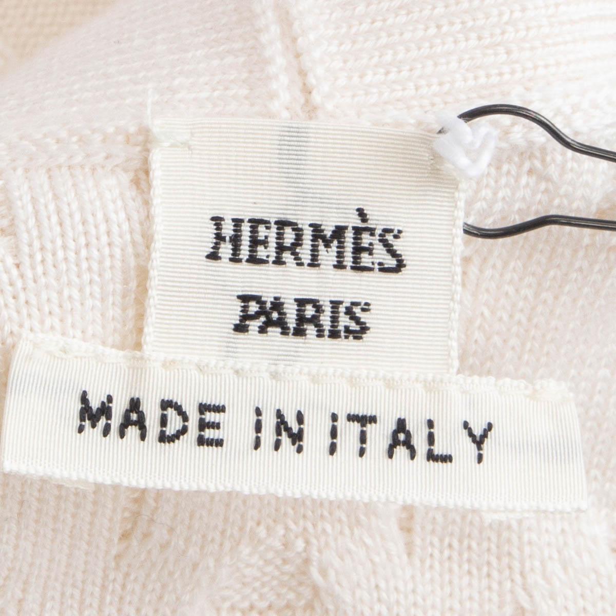 Women's HERMES off-white cashmere CHAINES D'ANCRE Cardigan Sweater 34 XXS For Sale
