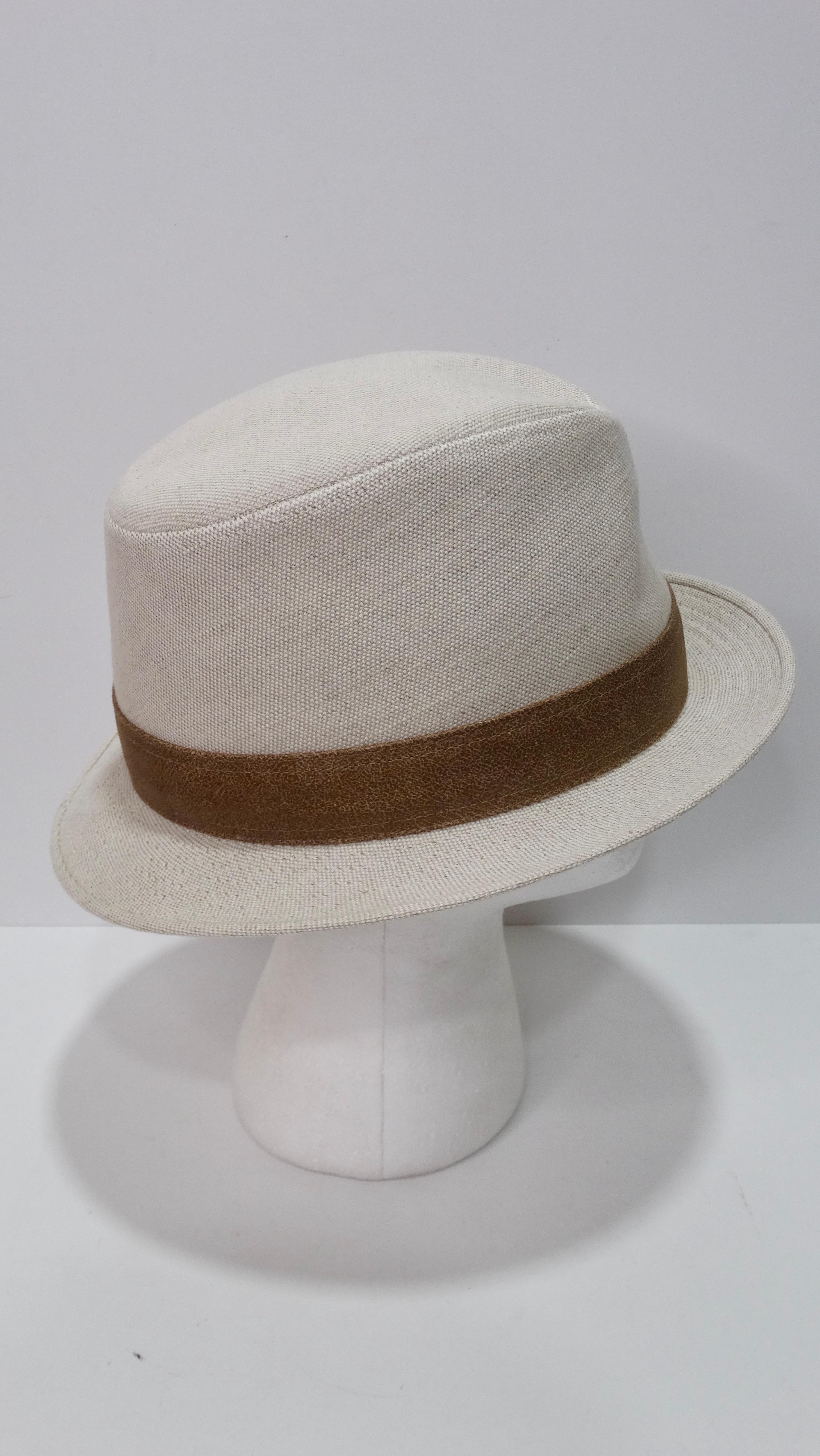 off white fedora hat