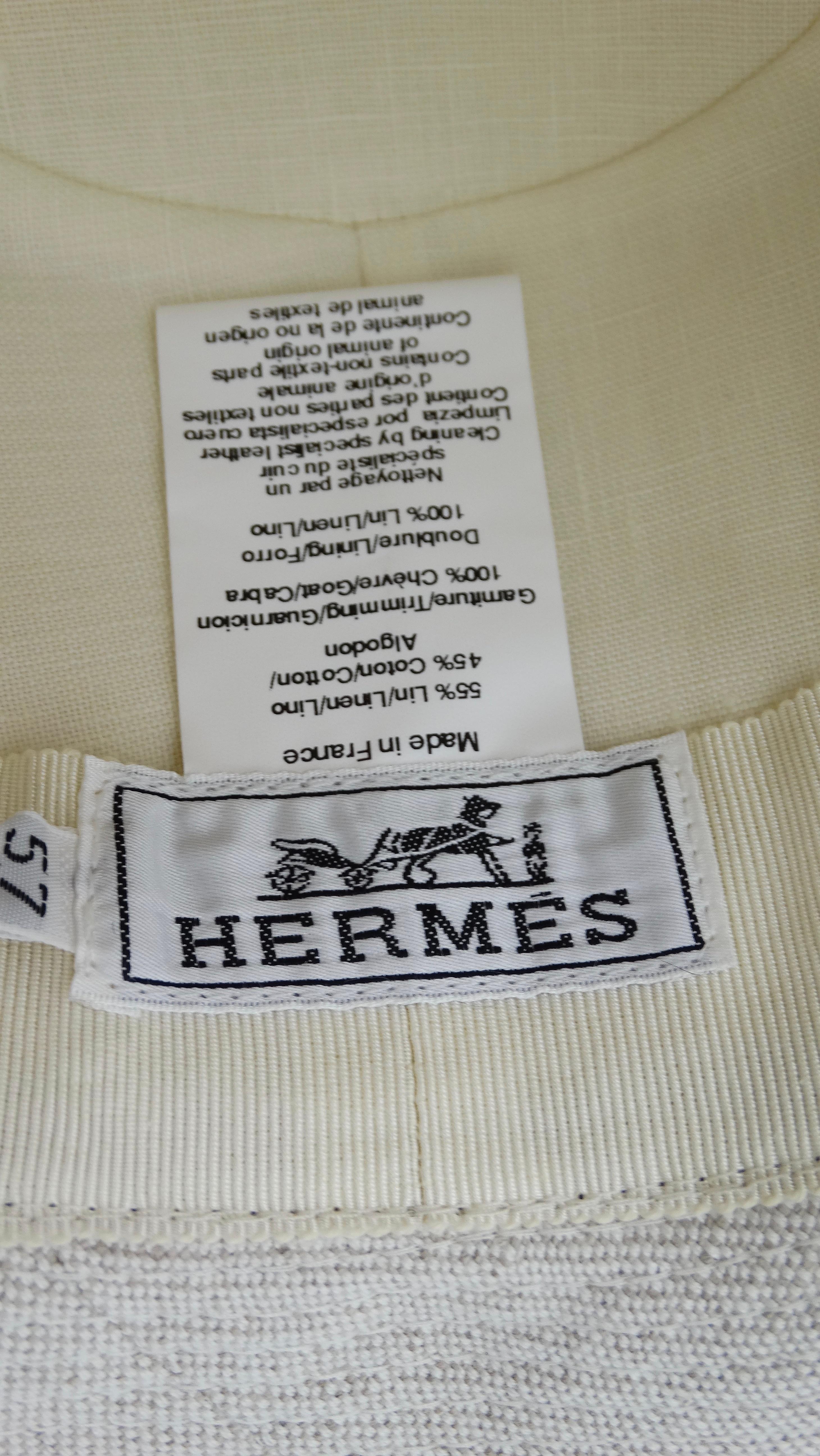 Hermes Off White Fedora With Brown Classic Strap In Excellent Condition For Sale In Scottsdale, AZ