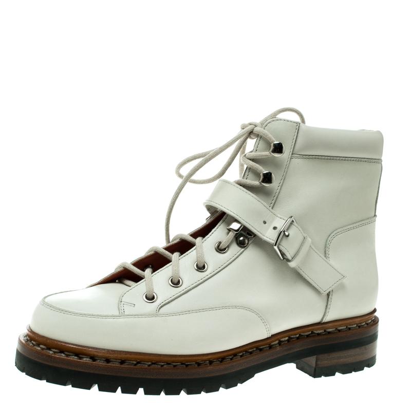 off white leather hiking boots