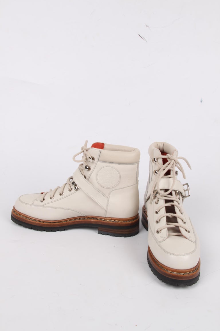 Hermes Off White Leather Hiking Boots at 1stDibs hermes hiking boots