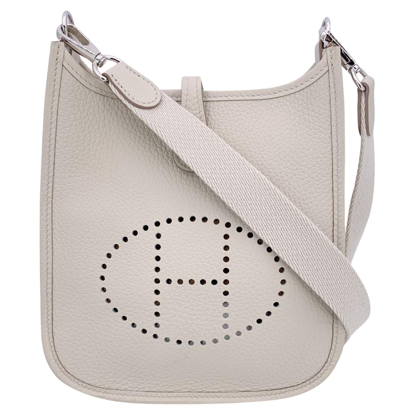 Hermes Off White Mini Evelyne 16 Amazone Shoulder Crossbody Bag For Sale