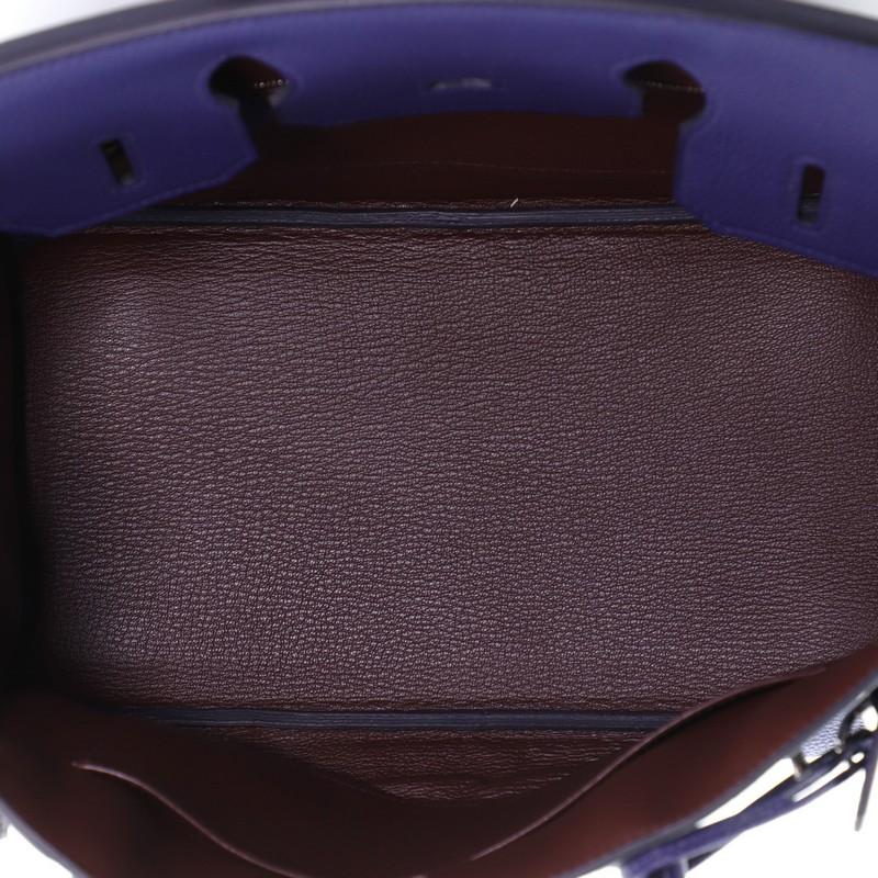 Purple Hermes Officier Birkin Handbag Limited Edition Togo with Swift 30