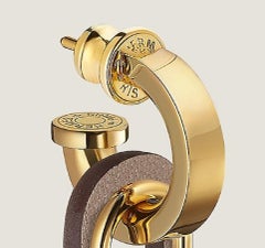 Hermes O'Kelly Earrings in Swift calfskin with gold plated