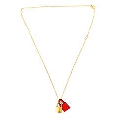 Hermes O'Kelly pendant, small model Red Locket Gold  Necklace