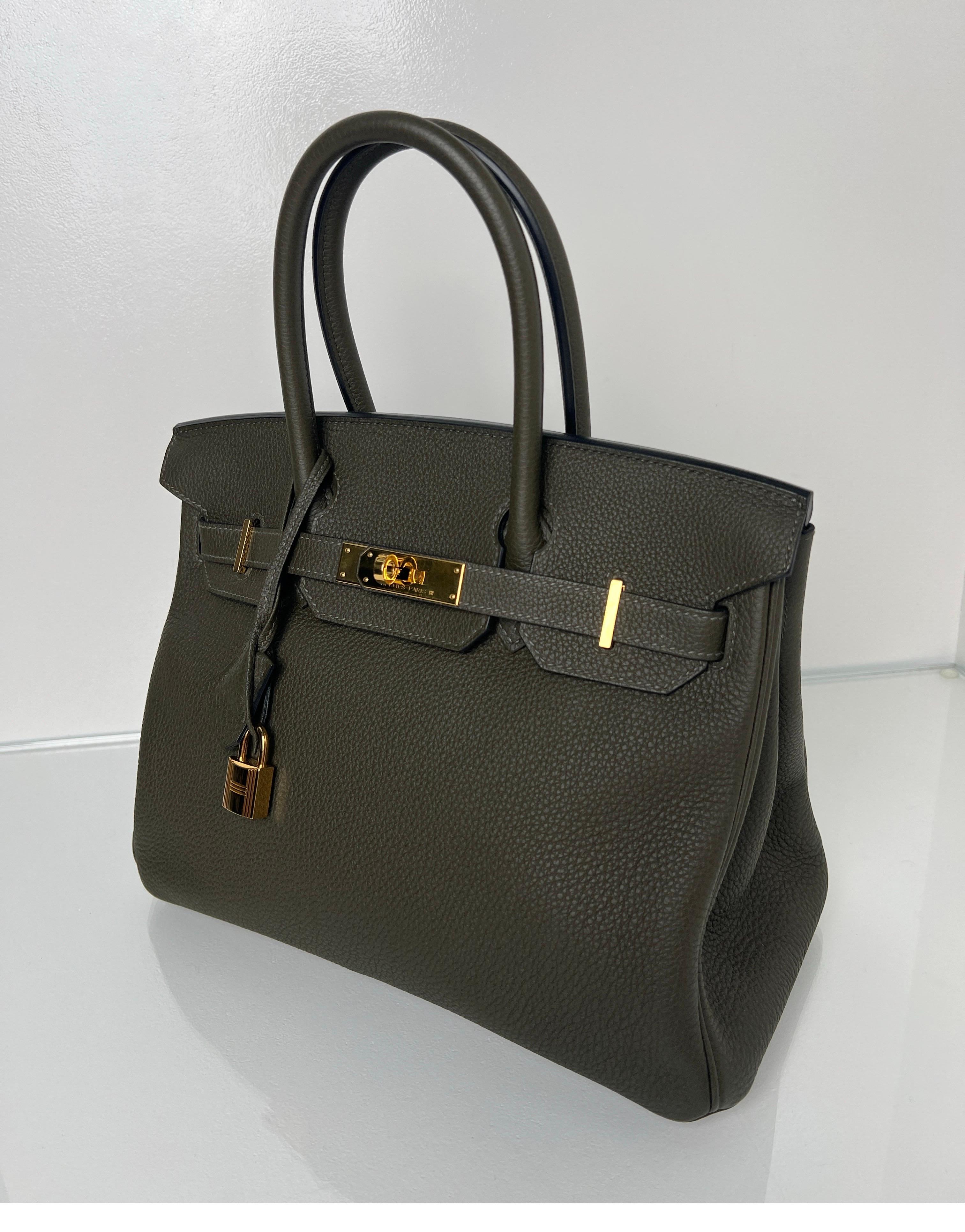 Hermes Olive Birkin 30 Bag 6