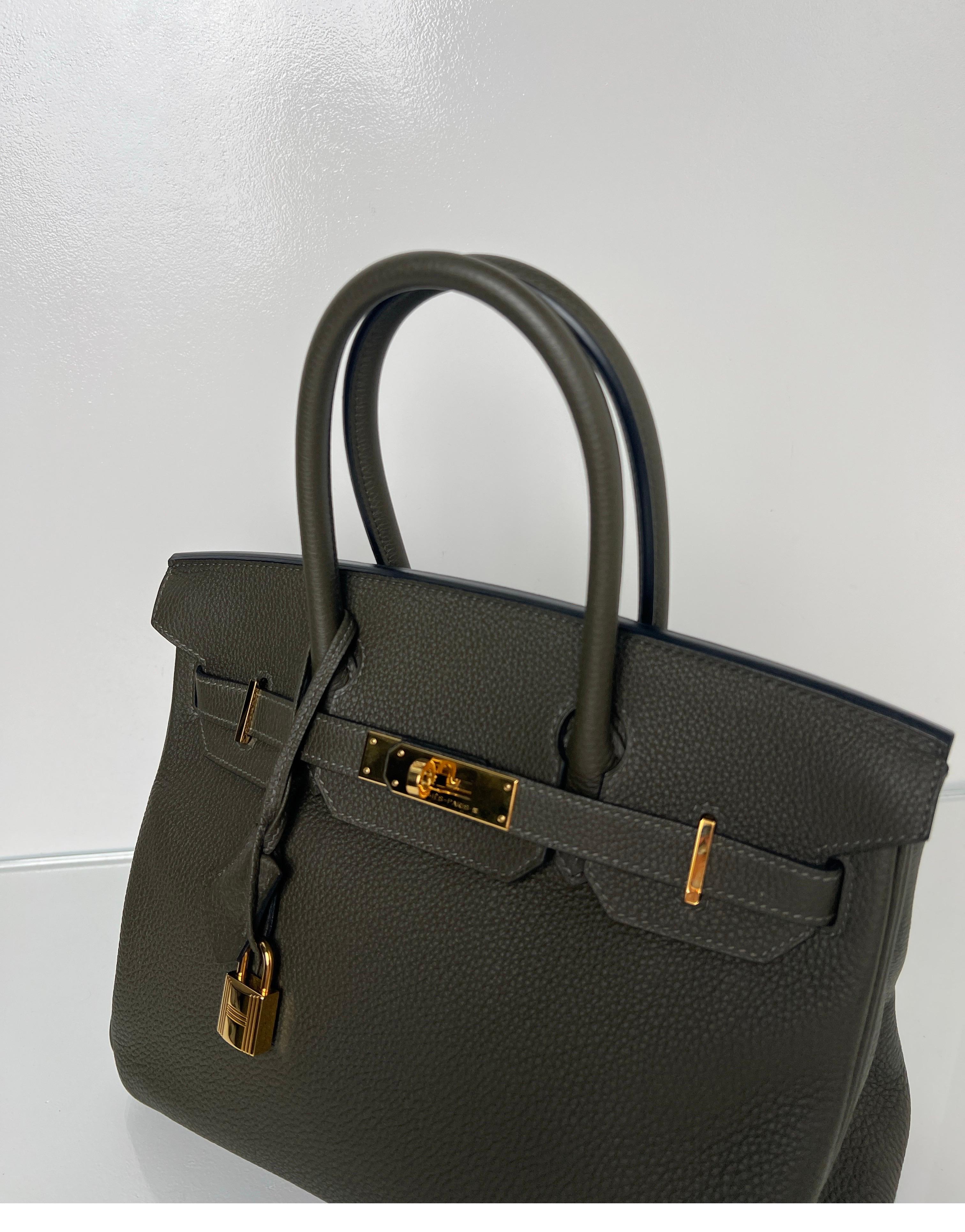 Hermes Olive Birkin 30 Bag 7