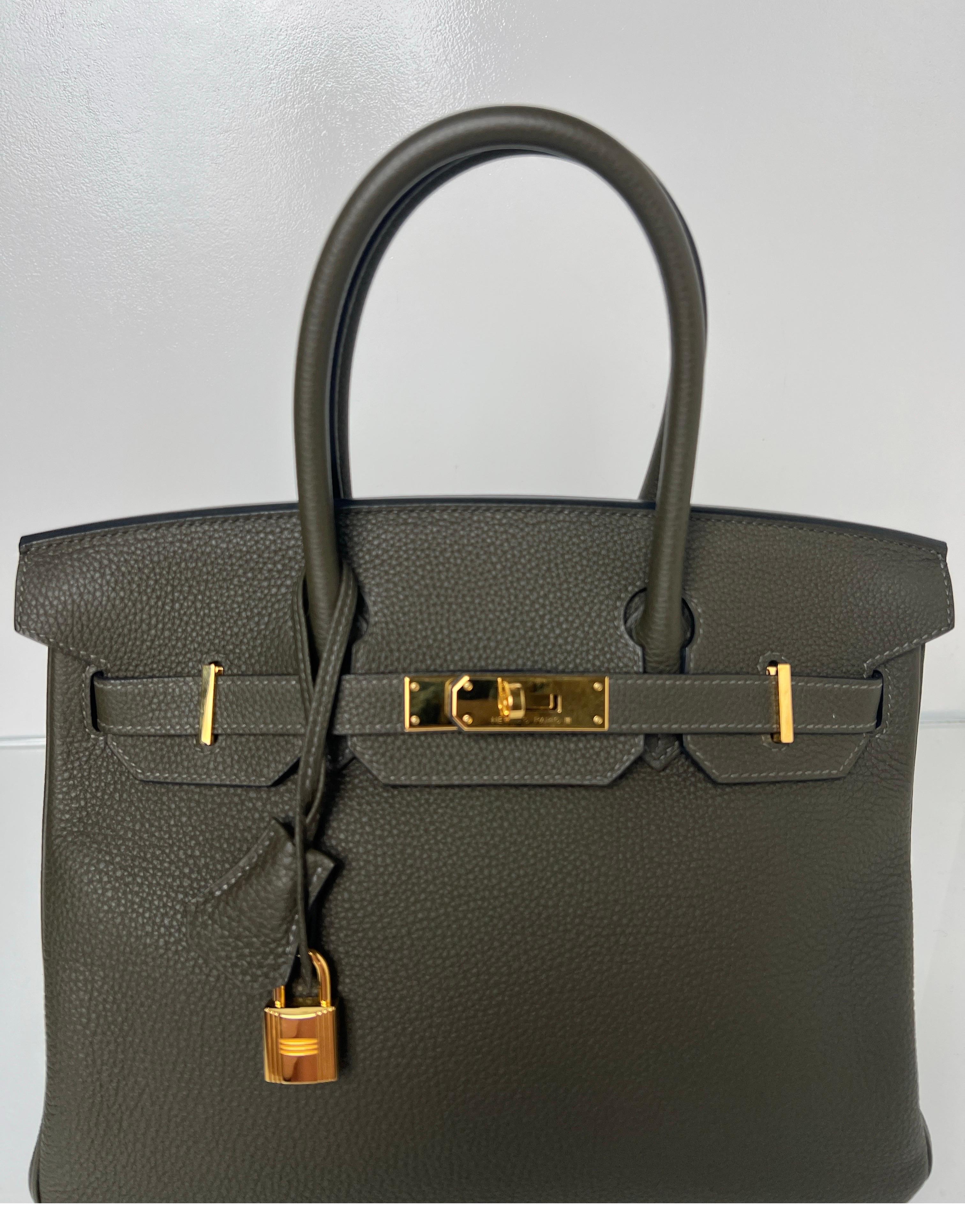 Hermes Olive Birkin 30 Bag 10