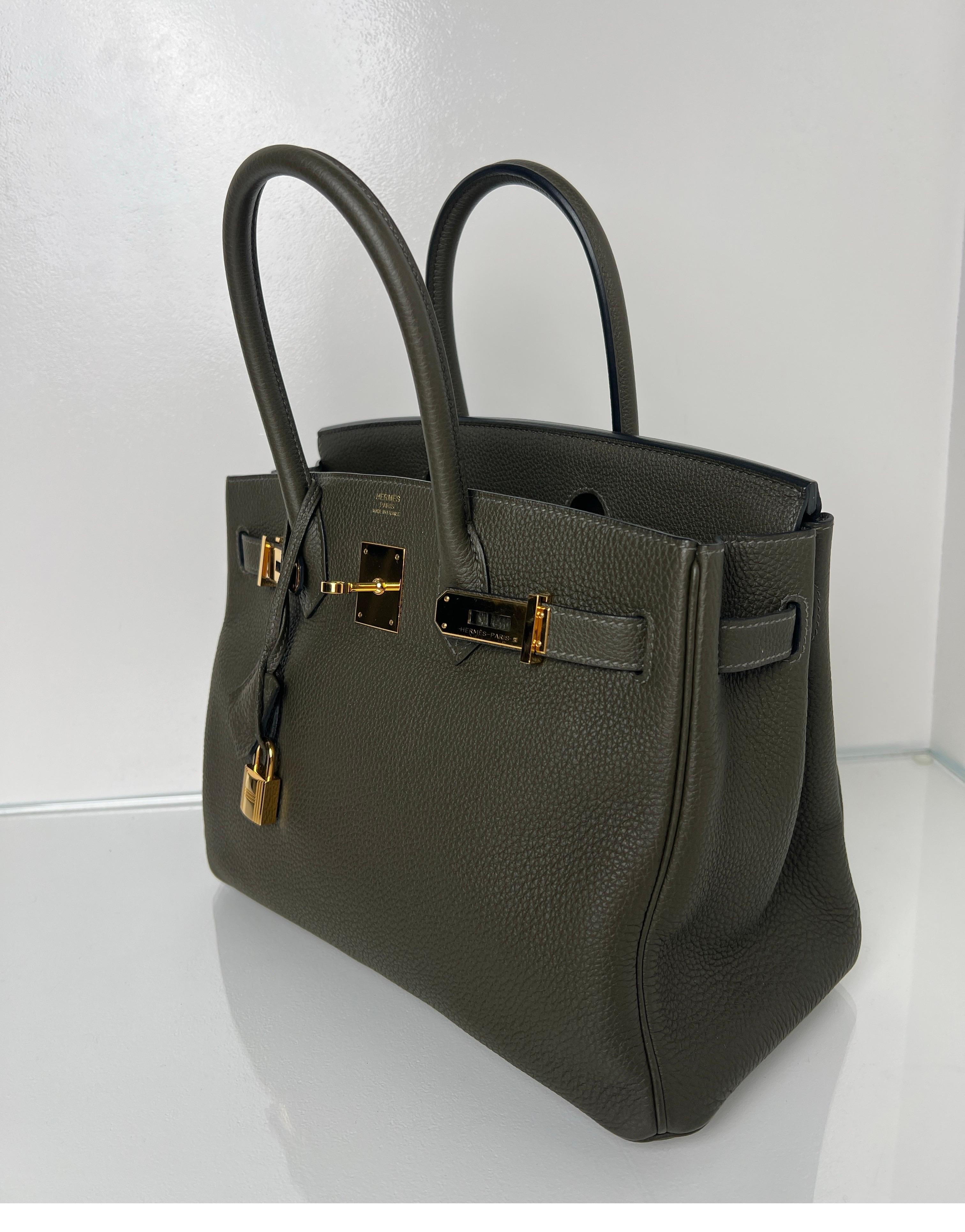 Black Hermes Olive Birkin 30 Bag