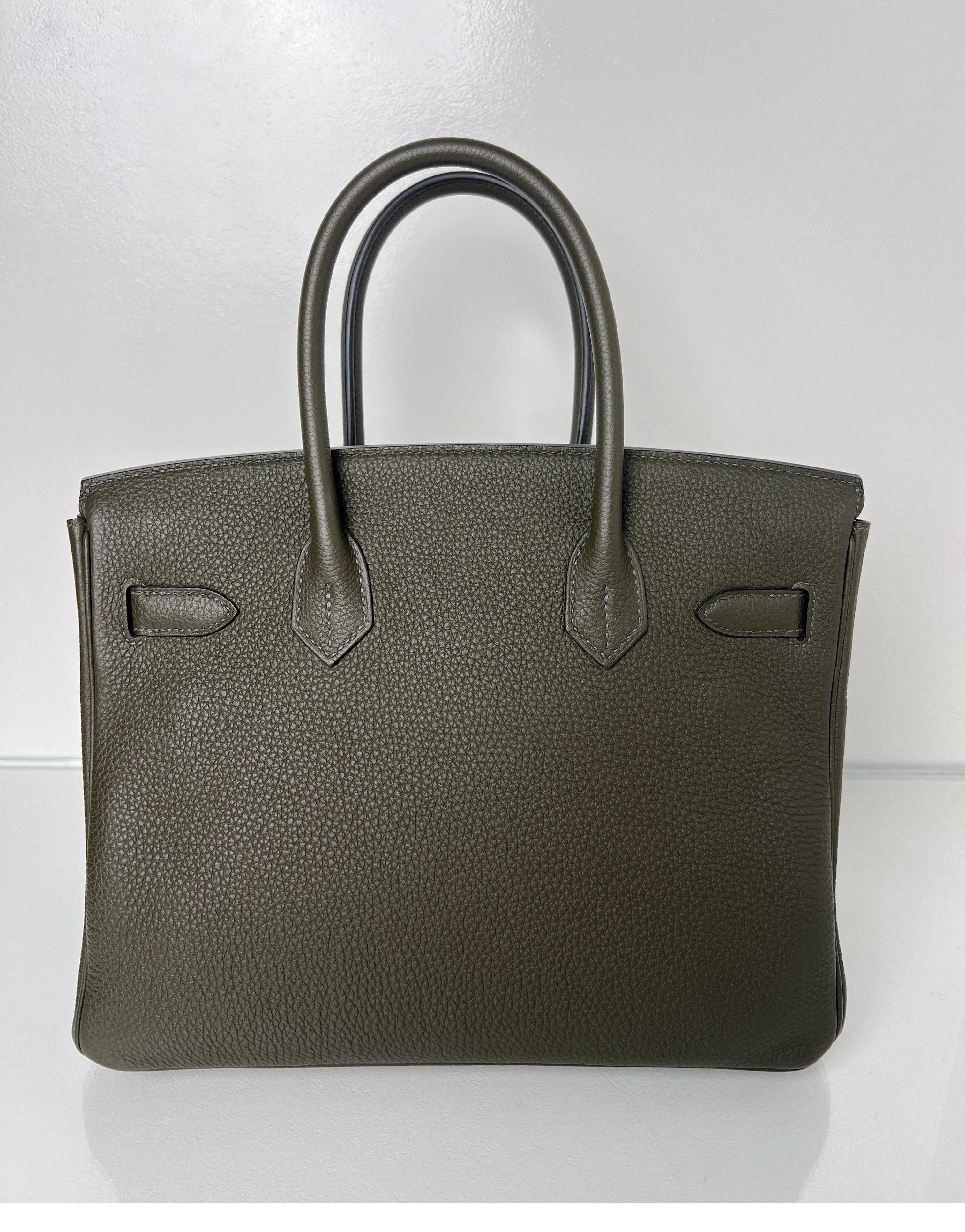 Hermes Olive Birkin 30 Bag In Excellent Condition In Athens, GA
