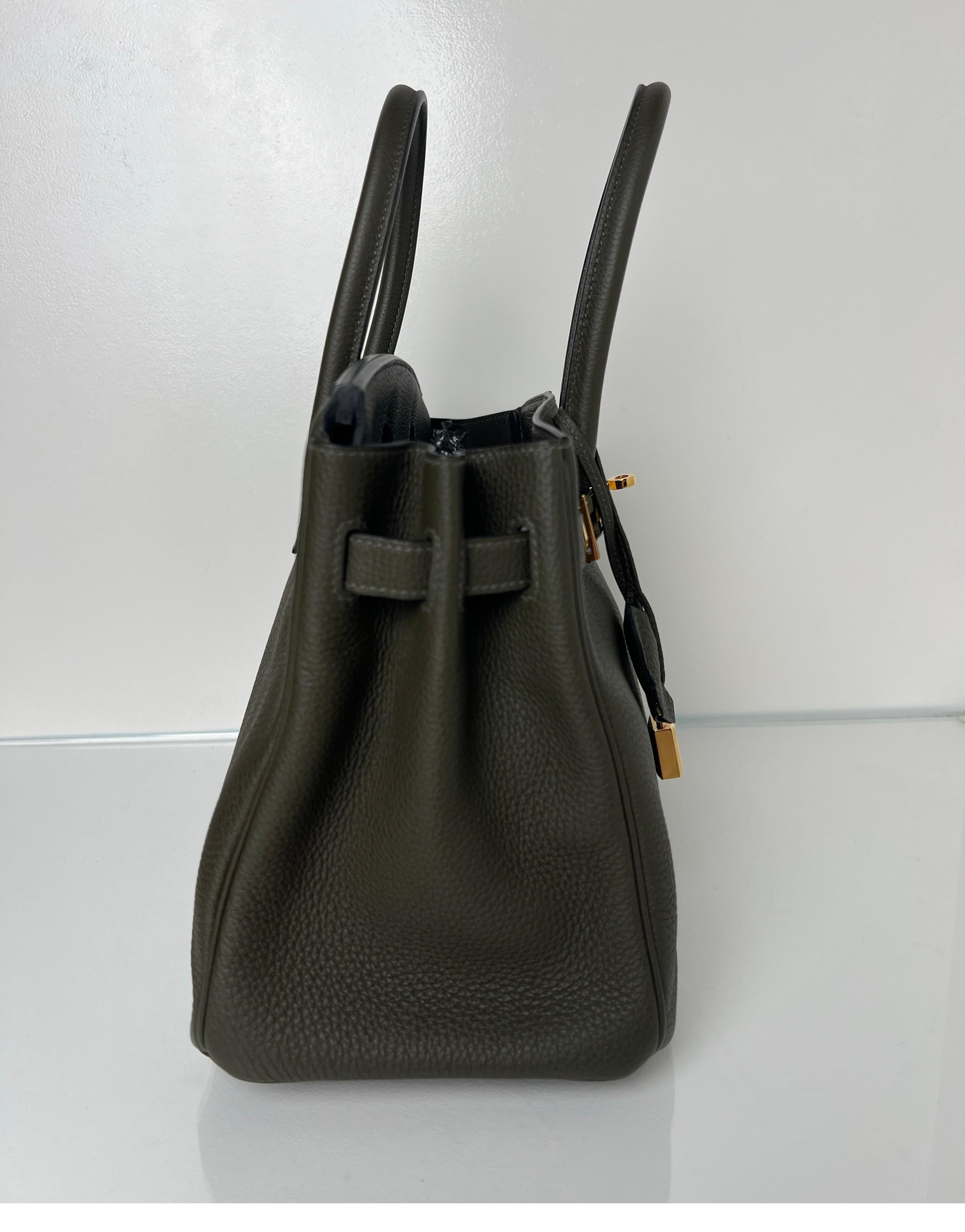 Women's or Men's Hermes Olive Birkin 30 Bag
