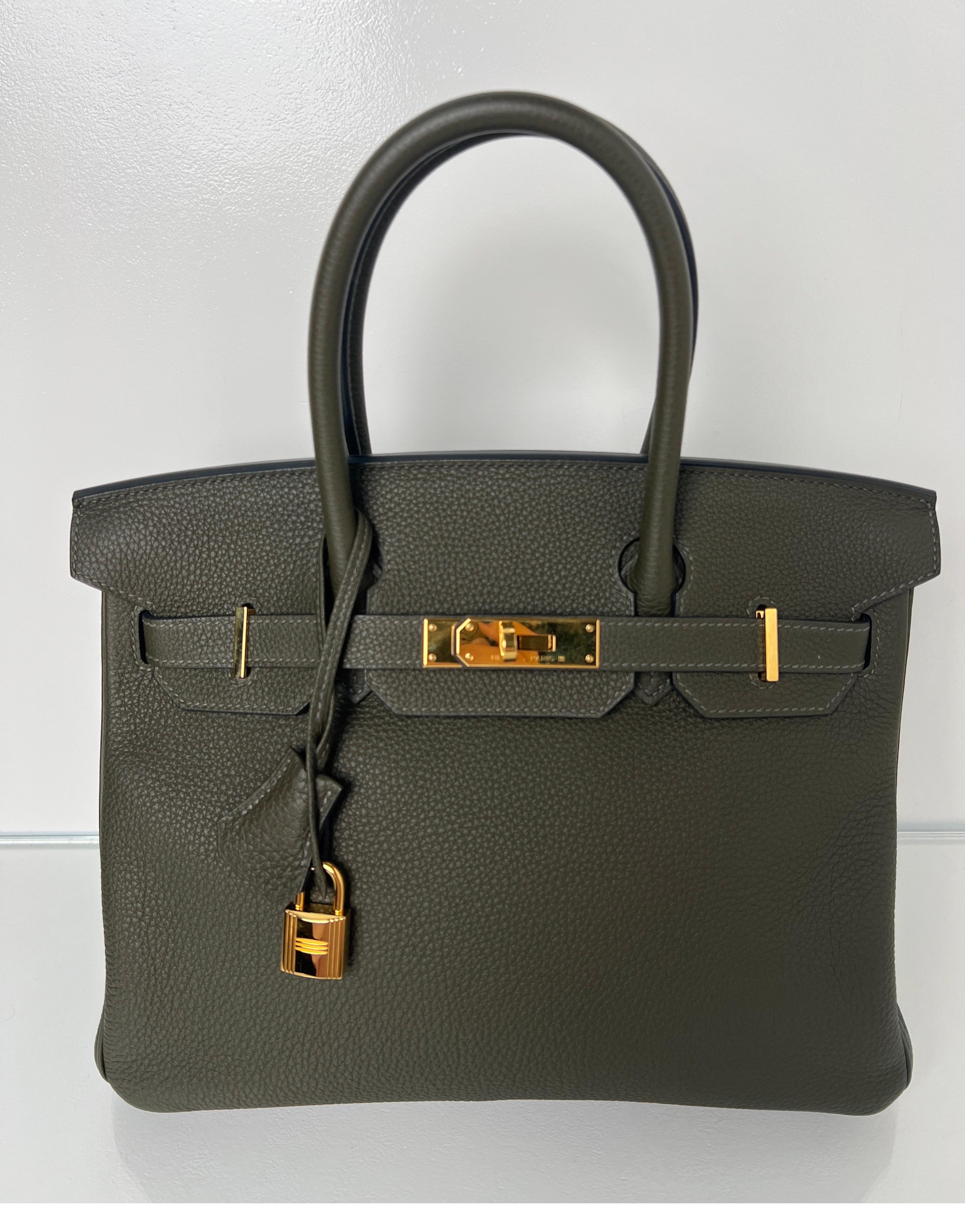 Hermes Olive Birkin 30 Bag 4