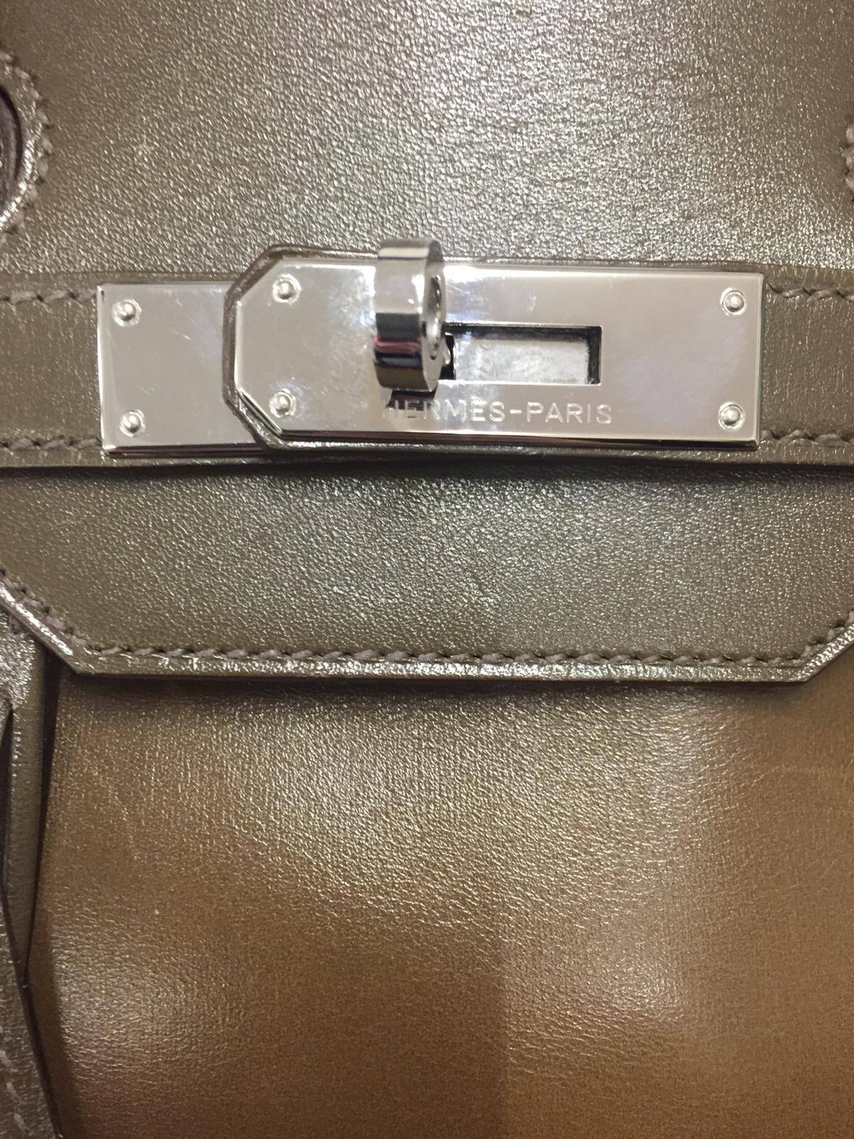 Hermès Olive double color 35 cm Birkin Bag In Good Condition For Sale In Lugano, CH