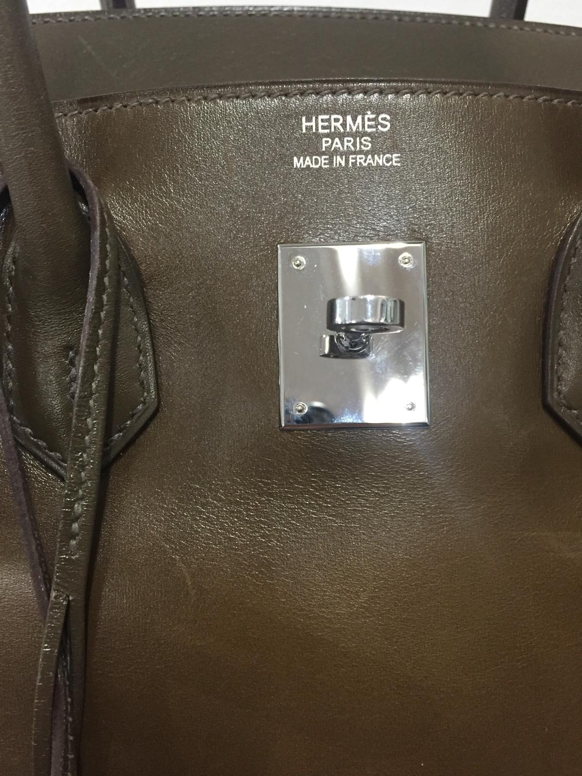 Women's Hermès Olive double color 35 cm Birkin Bag For Sale