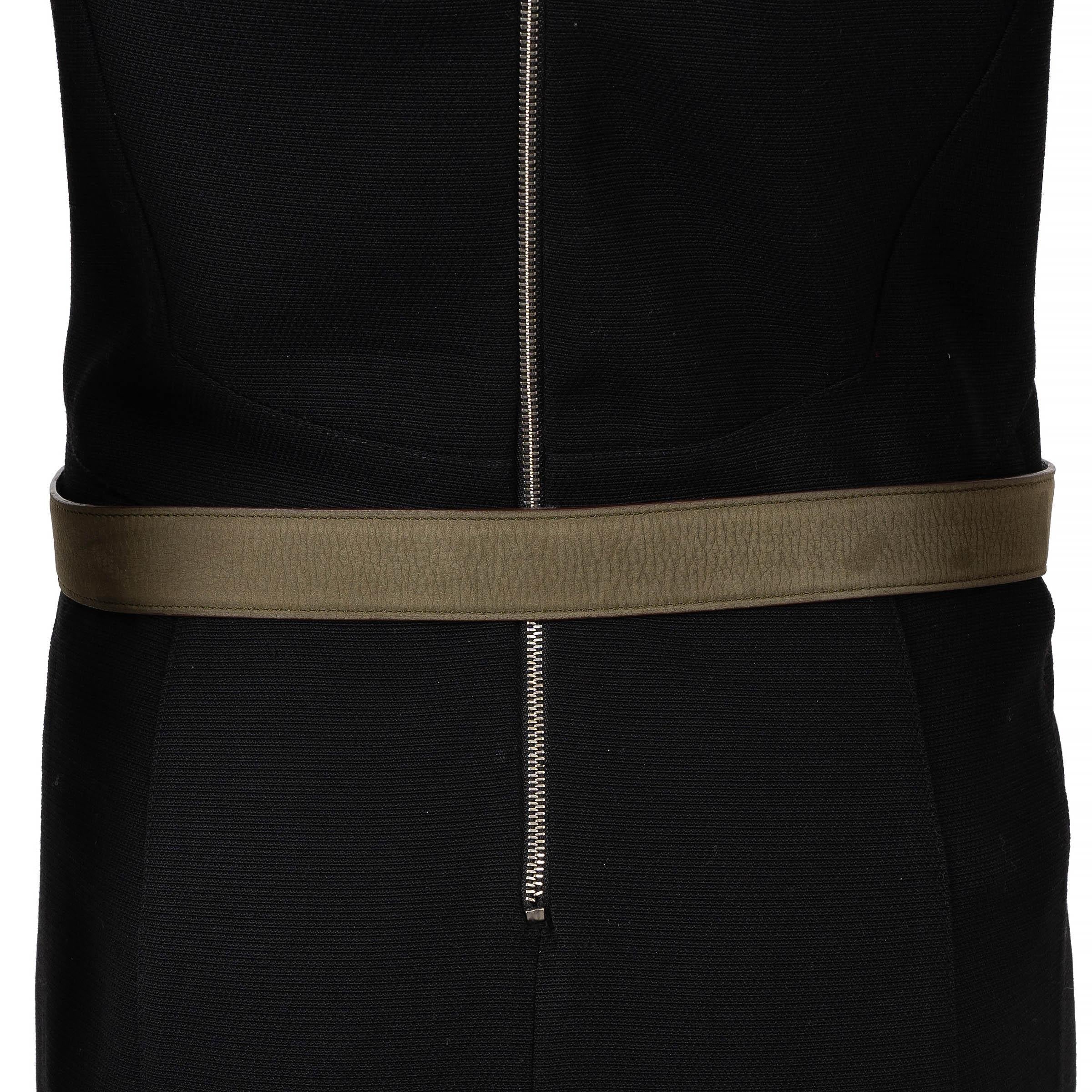 Women's HERMES olive & Ebene suede & leather 32MM REVERSIBLE H STRIEE Buckle Belt 85 For Sale