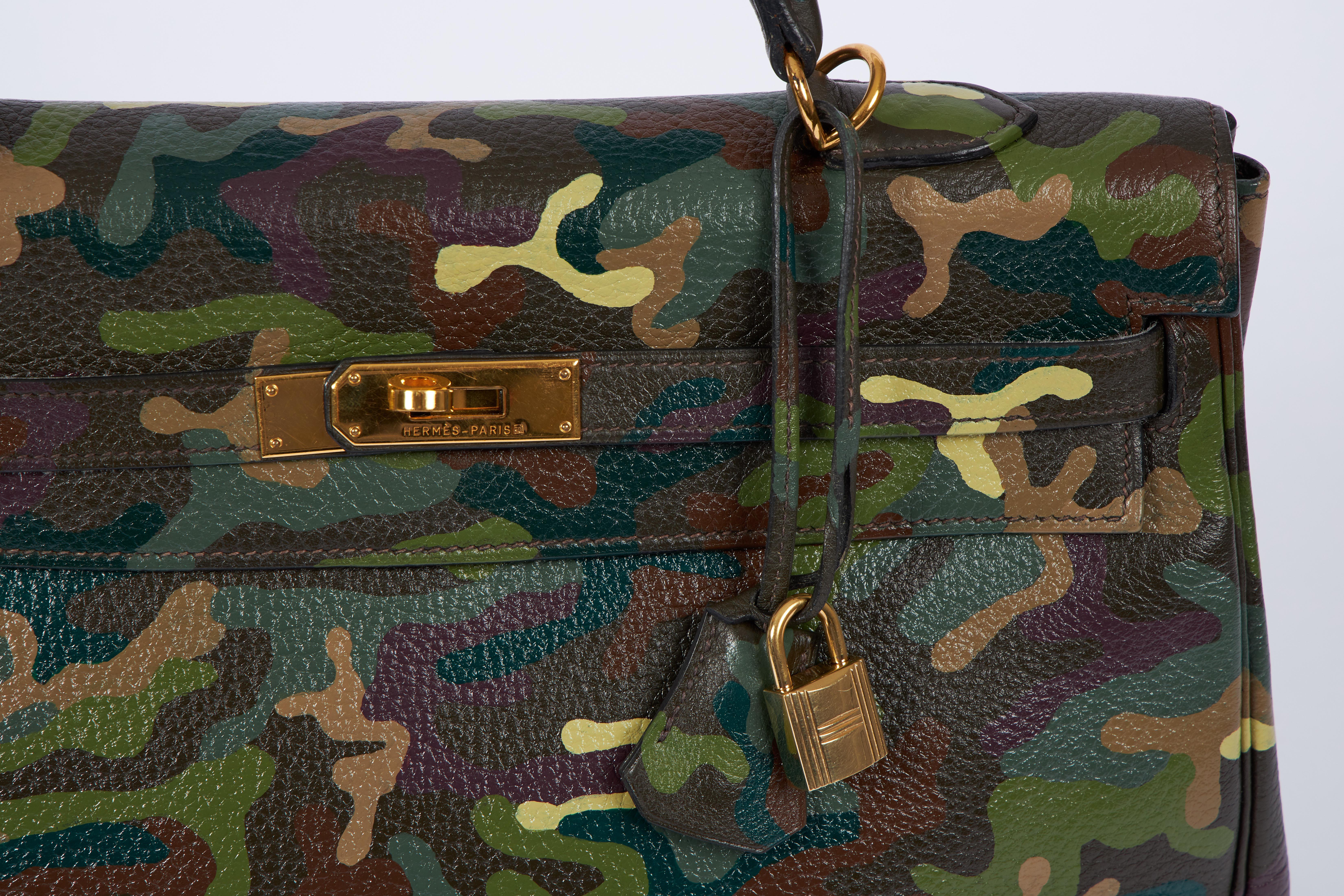 Black Hermes Olive Green Camouflage Kelly 35