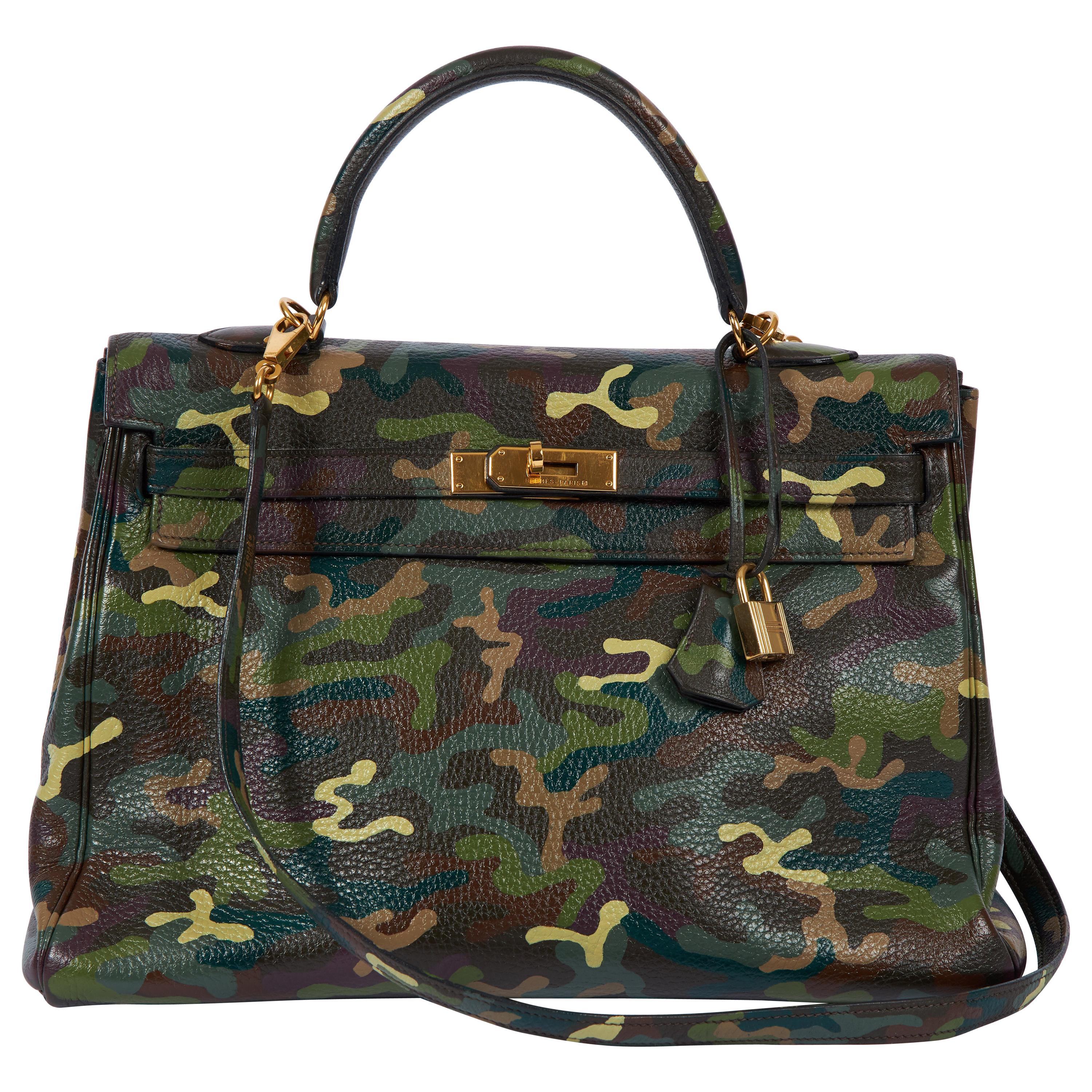 Hermes Olive Green Camouflage Kelly 35 at 1stDibs