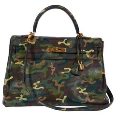 Hermes Olive Green Camouflage Kelly 35