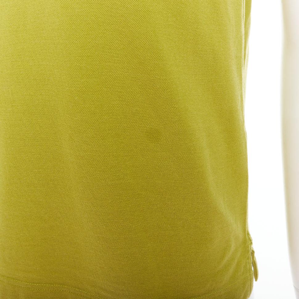 HERMES olive green cotton H logo crew neck pocket t-shirt top XS For Sale 2
