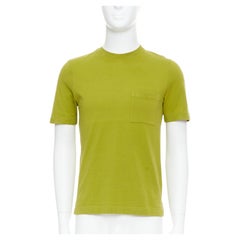 Tshirt verde oliva in cotone H. H. con logo e taschino XS