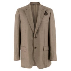 Hermes Olive Green Linen Blazer SIZE 52
