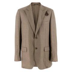 Hermes Olive Green Linen Blazer Size XL EU 52 Hermes Olive Green Linen Blazer Size XL EU 52