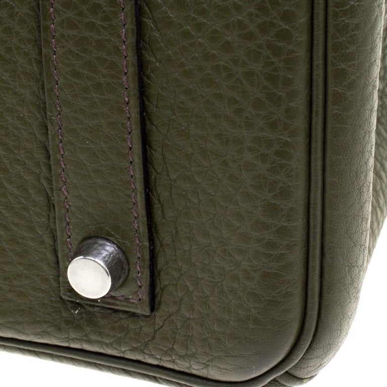 Hermes Olive Green Togo Leather Palladium Hardware Birkin 35 Bag For ...