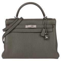 Hermès Olive Togo Cuir Kelly 32cm Retournee