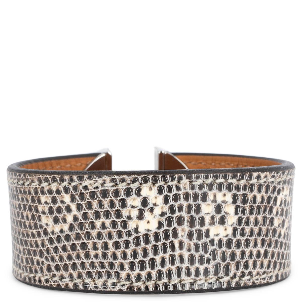 HERMES Ombre Lizard 2002 Cuff Bracelet T2 In Excellent Condition For Sale In Zürich, CH