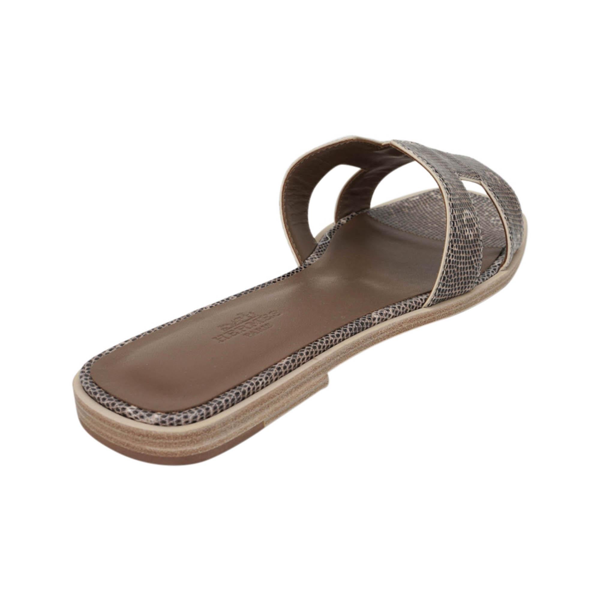 Women's Hermes Ombre Lizard Oran Sandal 39 For Sale