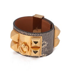 Hermès Ombré Niloticus Lizard Collier De Chien Bracelet