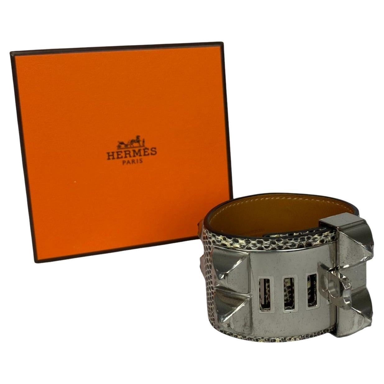 Hermès Ombré Niloticus Lizard Collier De Chien Bracelet