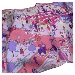 Foulard en soie "On the Beach" d'Hermès 90 par Ugo Bienvenu 90*90