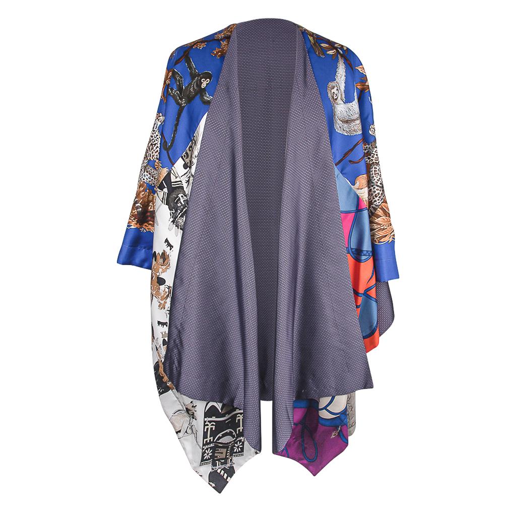 Hermes One of a Kind Cape with Combined Scarf Prints New w/box  1