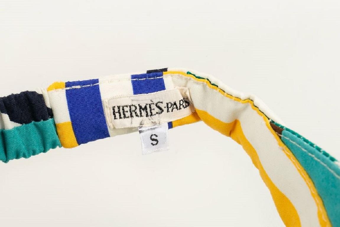 Hermès Offene Kappe mit Stoffvisier im Angebot 2