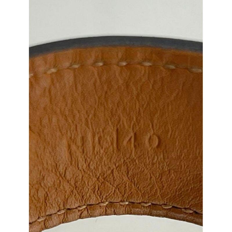 Hermes Open Cuff In Leather & Gold Plate For Sale 3
