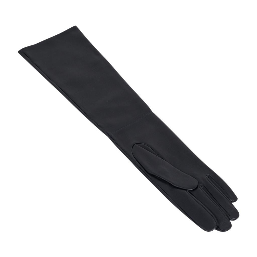 black leather opera gloves