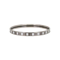 Hermes OP'H Bangle Blanc Platine Blanc Extra Narrow Bracelet 65